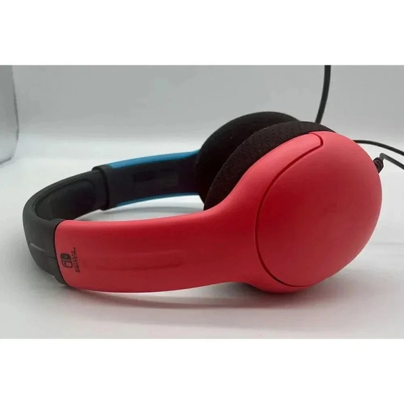 PDP Gaming Airlite Stereo Wired Headset For Nintendo Switch Neon Red Blue Tested - Picture 2 of 14